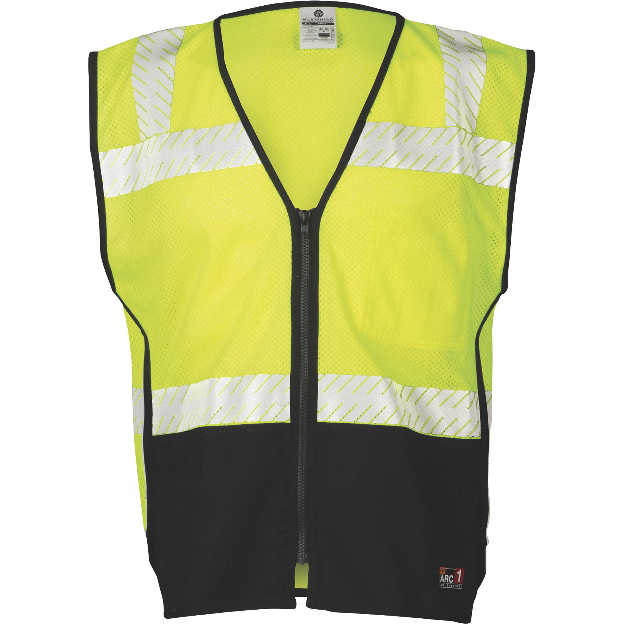 Kishigo Men's Class 2 Premium Black Series FR Mesh Vest, Medium